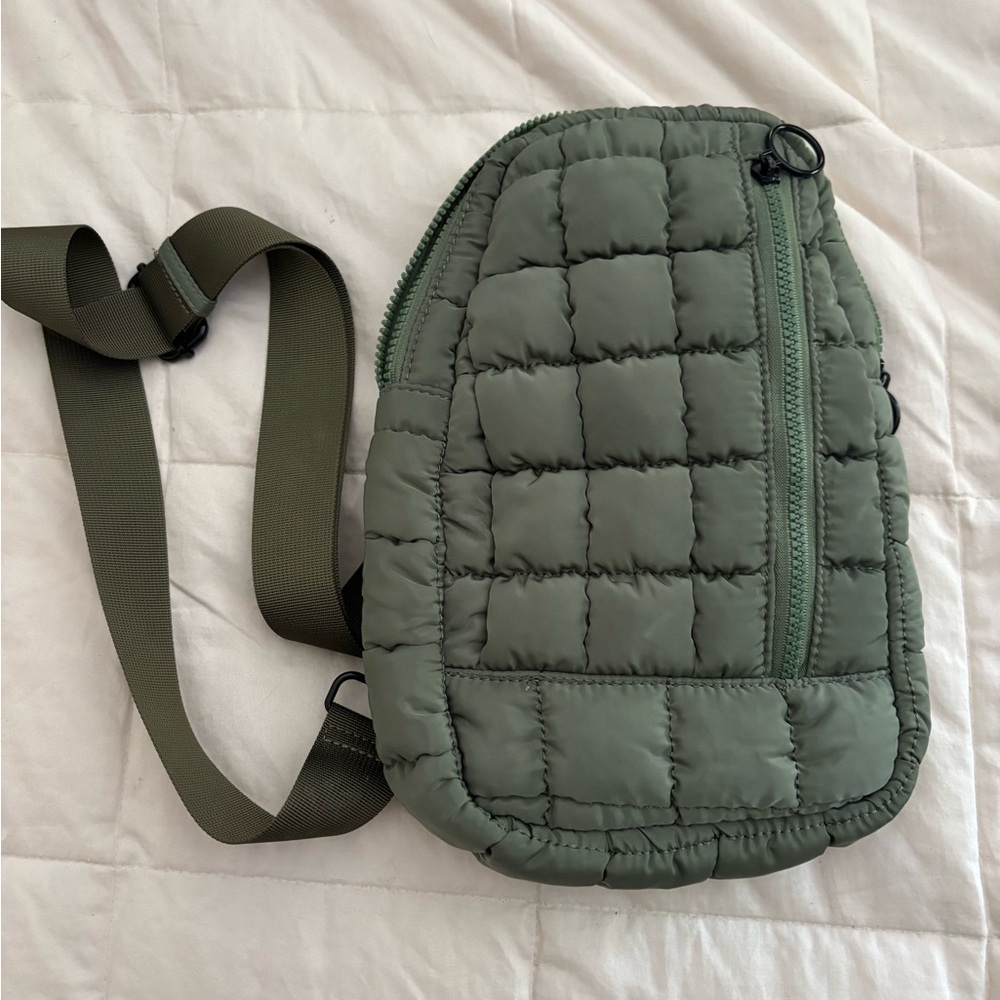 Olive Quilted Women/Men’s Sling Bag